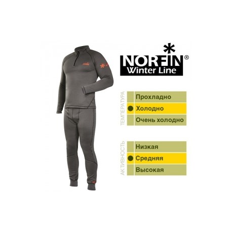 Термобельё Norfin Winter Line Gray 2 Слой (Ткань: 100% Polyester) 48-50/M