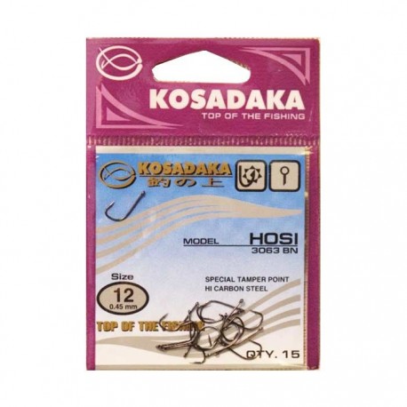 Крючок Kosadaka Hosi 3063 Red-18/0.36mm (1упак*12шт) 5 упак