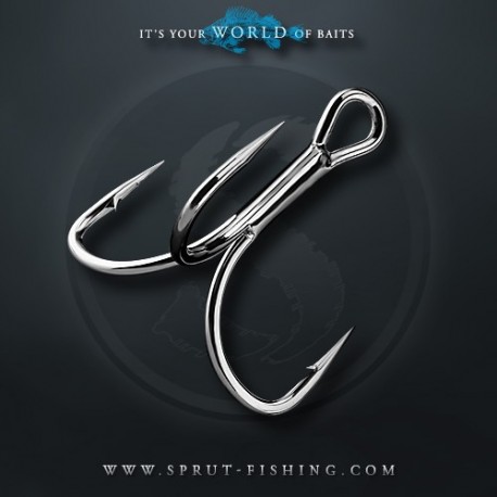 Крючки Тройные Sprut Hara ST-46 BC  N6 (Treble Round Bend Hook 2x Strong) 1упак*8шт