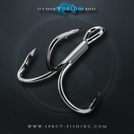 Крючки Тройные Sprut Mori ST-48 BC    N2/0 (Treble Wide Gap Twisted Hook 2x Strong) 1упак*4шт