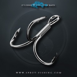 Крючки Тройные Sprut Mori ST-48 BC   1/0 (Treble Wide Gap Twisted Hook 2x Strong) 1упак*4шт