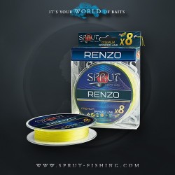 Шнур Sprut RENZO Soft Premium Braided Line x8 ( 95m/Fluo Yellow/0,12mm/10,9kg)