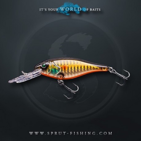 Воблер Sprut Buri Shad 3D 70F (Floating/70mm/11g/2-3m/SGBK-3D)