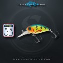 Воблер Sprut Rini Crank D 32F (Floating/32mm/3g/0,9-1,4m/YBZZ) + Два Одинарных Крючка (S-75M 6)