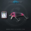 Воблер Sprut Rini Crank Major 36F (Floating/36mm/3,5g/0,1-0,3m/BKPN) + Два Одинарных Крючка (S-75M